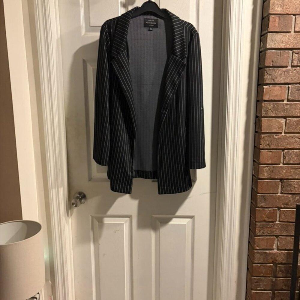 pinstripped blazer